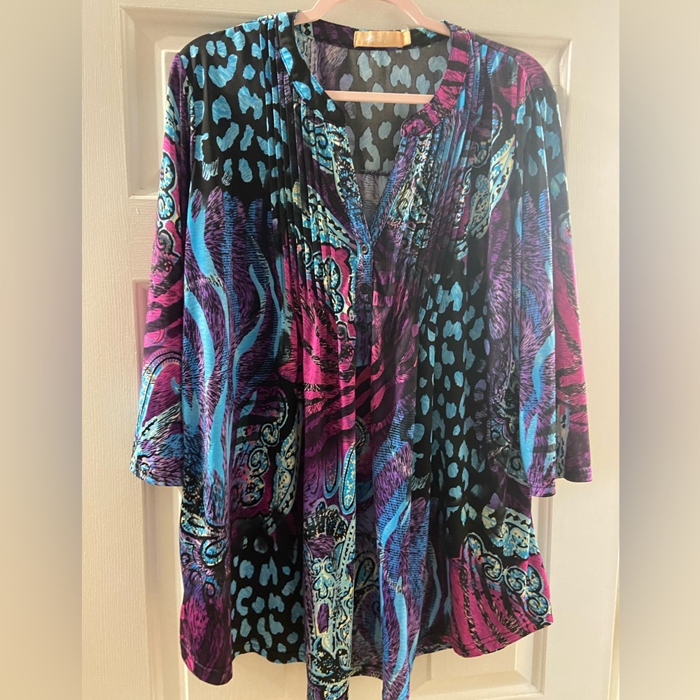 XL Statement Artsy Shirt Colorful La Cera